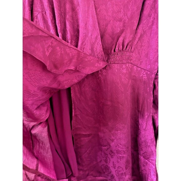 Michael Kors Women's Mini Dress Snake Print Jacquard Faux Wrap Deep Fuchsia 1X - Picture 3 of 12